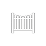 Scallopped Picket - White on White with Glow