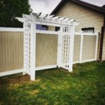 Make your yard stand out with 2 tone privacy fencing with a custom gate. Then finish it off with a custom pergola archway to really enhance and showcase your yard!