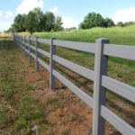Gray vinyl fence