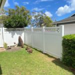 Lattice top semi privacy vinyl fence